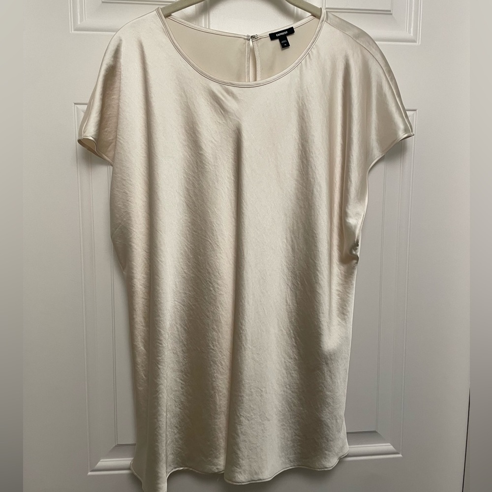 Limited Cream Satin Blouse XL